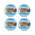thumbnail image 1 of Kdxio Animals On Noah'S Ark Floating Funny Coasters,4 Pcs Leather Coasters,Housewarming Gifts,Protect Furniture From Water Marks Scratch And Damage, 1 of 1