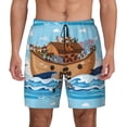 thumbnail image 1 of Kdxio Animals On Noah'S Ark Print Men'S Swim Trunks With Compression Liner 7 Inch Inseam Quick Dry Swim Shorts, 1 of 7