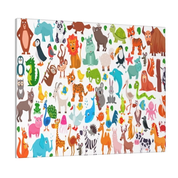 Kdxio Animals Pattern Canvas Wall Art for Living Room Wall Decor for Bedroom Bathroom Modern Framed Canvas Art Prints Ready to Hang,Horizontal