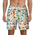 thumbnail image 1 of Kdxio Animals Print Men'S Swim Trunks With Compression Liner 7 Inch Inseam Quick Dry Swim Shorts, 1 of 7