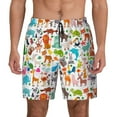 thumbnail image 1 of Kdxio Animals Print Men'S Swim Trunks With Compression Liner 7 Inch Inseam Quick Dry Swim Shorts, 1 of 7