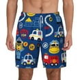 thumbnail image 1 of Kdxio Animals Rescue Team Print Men'S Swim Trunks With Compression Liner 7 Inch Inseam Quick Dry Swim Shorts, 1 of 7