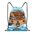 thumbnail image 1 of Kdxio Animals on Noah's Ark Print Drawstring Backpack Bag,Waterproof Draw String Back Sack, Gym Drawstring Bags Swim Bag For Unisex, 1 of 9