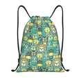 thumbnail image 1 of Kdxio Animals with Leaf Print Drawstring Backpack Bag,Waterproof Draw String Back Sack, Gym Drawstring Bags Swim Bag For Unisex, 1 of 9