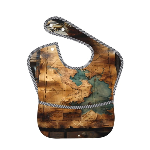 Kdxio Antique Map Adventure Scene Bibs For Babies, Baby Bibs for Eating, Toddler Bibs, Waterproof Bibs, Feeding Bibs, for Toddlers, Boys, Girls