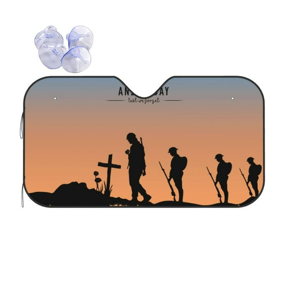 Kdxio Anzac Day Print Front Windshield Sun Shade,Folding Auto Sunshade for Car Truck SUV-Medium