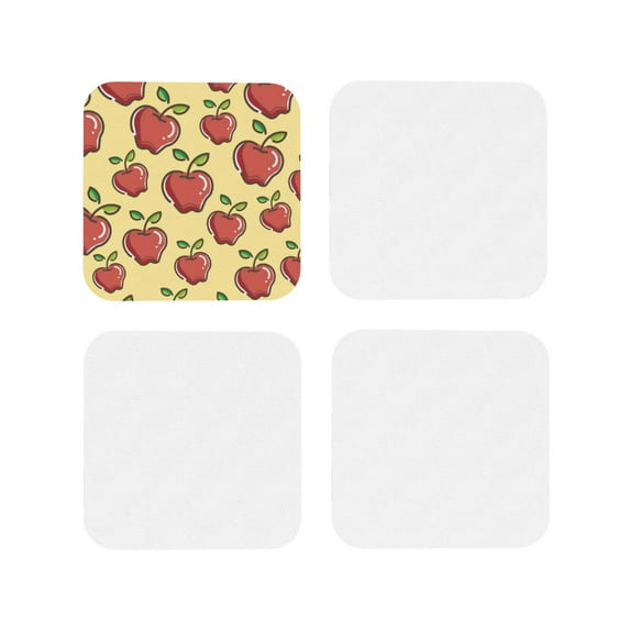 Kdxio Apple Funny Coasters,4 Pcs Leather Coasters,Housewarming Gifts,Protect Furniture From Water Marks Scratch And Damage