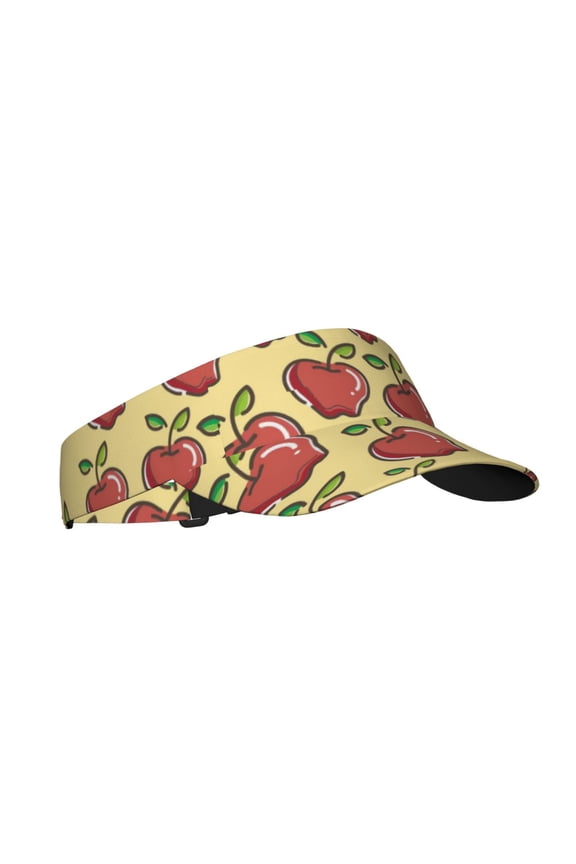 Apple Print Sun Visor Hat Golf Visor Adjustable Velcro Outdoor Sports Cap For Men Women