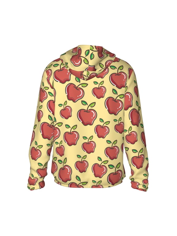 Apple Print Women Men Sun Protection UPF 50+ Jackets Zip Up Long Sleeve Hoodie Hiking Lightweight with Pockets