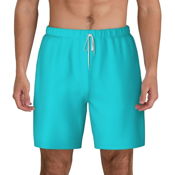 Kdxio Aqua Print Men'S Swim Trunks With Compression Liner 7 Inch Inseam Quick Dry Swim Shorts