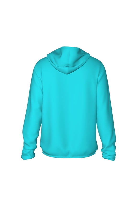 Aqua Print Women Men Sun Protection UPF 50+ Jackets Zip Up Long Sleeve Hoodie Hiking Lightweight with Pockets