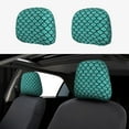 thumbnail image 1 of Kdxio Aquamarine Glitter Pattern Print 2 Piece Car Head Rest Covers Set Auto Front/Rear Seats Headrest Cover Universal Fit Most Cars,Sedan, SUV, 1 of 9