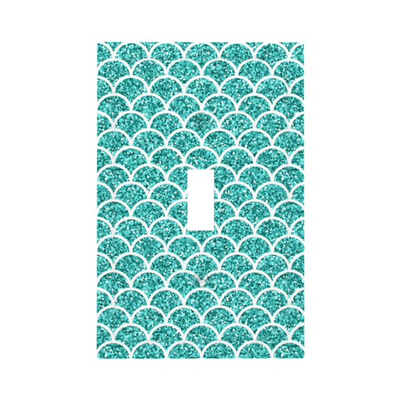 Kdxio Aquamarine Glitter1 Decorator Light Switch or Receptacle Outlet Wall Plate Decorator Wall Plate Child Safe Outlet Cover-Style T