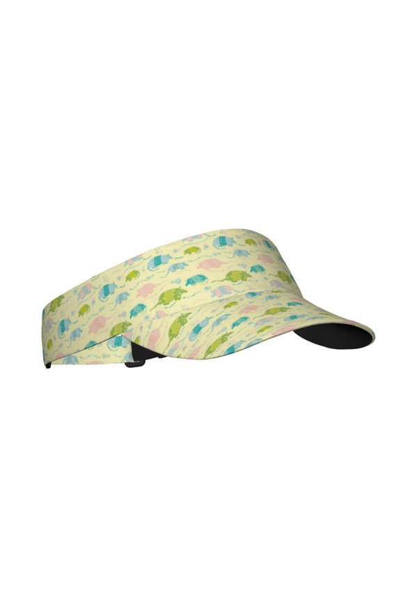 Armadillo Floral Print Sun Visor Hat Golf Visor Adjustable Velcro Outdoor Sports Cap for Men Women