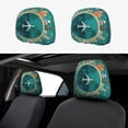 thumbnail image 1 of Kdxio Around The Planet Pattern Print 2 Piece Car Head Rest Covers Set Auto Front/Rear Seats Headrest Cover Universal Fit Most Cars,Sedan, SUV, 1 of 9