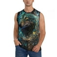 thumbnail image 1 of Kdxio Artistic Light Dot Wolf、 for Men's Muscle T-shirt,Sleeveless for Workout Running Athletic Gym Lounge Casual, 1 of 5