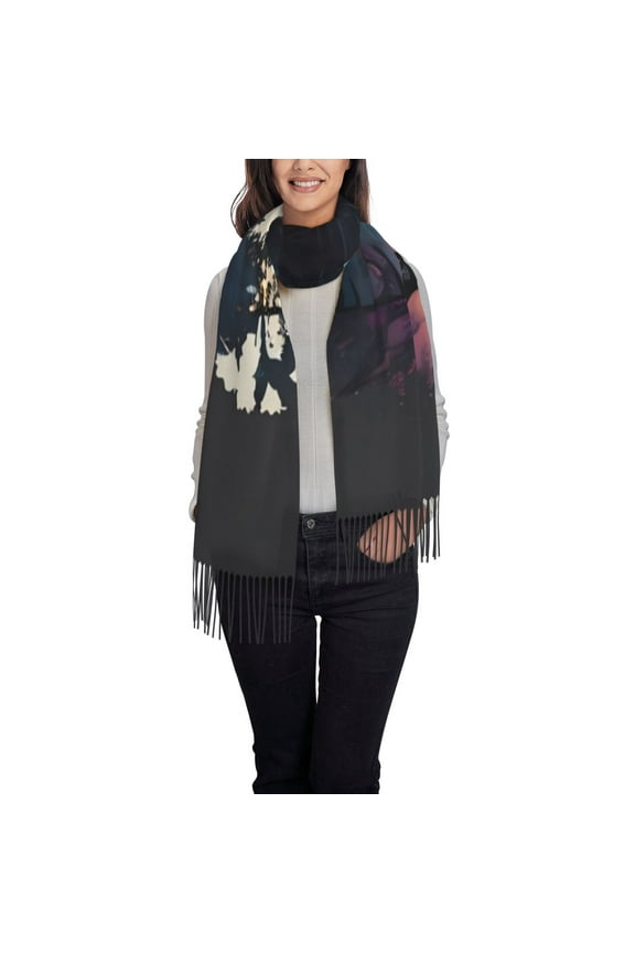 Artistic Moon Valley Wolf Women's Scarf Womens Winter Scarf, Fashion Scarfs for Women, Shawls and Wraps, Long Blanket Scarf