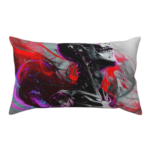 Kdxio Artistic Skull Pattern Pillowcase with Envelope Closure,20" x 36" Pillow Cases,Gifts for Men or Women-No pillow
