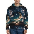 thumbnail image 1 of Kdxio Artistic Starry Sky Moon Book Print Mens Casual Hooded Collar Drawstring Hoodies Pullover Sweatshirts Casual Long Sleeve Shirts-XX-Large, 1 of 7
