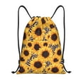 thumbnail image 1 of Kdxio Artistic Zebra Print Sunflower Print Drawstring Backpack Bag,Waterproof Draw String Back Sack, Gym Drawstring Bags Swim Bag For Unisex, 1 of 1