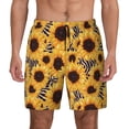 thumbnail image 1 of Kdxio Artistic Zebra Print Sunflower Print Men's Swim Trunks with Compression Liner 7 Inch Inseam Quick Dry Swim Shorts, 1 of 5