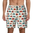 thumbnail image 1 of Kdxio Artoon Car Print Men's Swim Trunks with Compression Liner 7 Inch Inseam Quick Dry Swim Shorts, 1 of 5