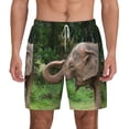 thumbnail image 1 of Kdxio Asia Elephant Print Men'S Swim Trunks With Compression Liner 7 Inch Inseam Quick Dry Swim Shorts, 1 of 7