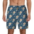 thumbnail image 1 of Kdxio Astronaut Corgi Dog Print Men'S Swim Trunks With Compression Liner 7 Inch Inseam Quick Dry Swim Shorts, 1 of 7