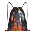thumbnail image 1 of Kdxio Astronaut Cosmic Rainbow Print Drawstring Backpack Bag,Waterproof Draw String Back Sack, Gym Drawstring Bags Swim Bag For Unisex, 1 of 5