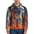 thumbnail image 1 of Kdxio Astronaut Cosmic Rainbow Print Mens Casual Hooded Collar Drawstring Hoodies Pullover Sweatshirts Casual Long Sleeve Shirts-4X-Large, 1 of 7