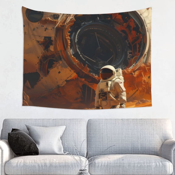 Kdxio Astronaut Exploring Mars Wall Hanging Tapestries Banner For Bedroom College Dorm Home Living Room Party Decor 29X37 In