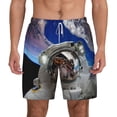thumbnail image 1 of Kdxio Astronaut In Outer Space Print Men'S Swim Trunks With Compression Liner 7 Inch Inseam Quick Dry Swim Shorts, 1 of 7