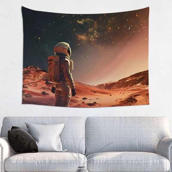 Kdxio Astronaut On Mars A Wall Hanging Tapestries Banner For Bedroom College Dorm Home Living Room Party Decor 29X37 In