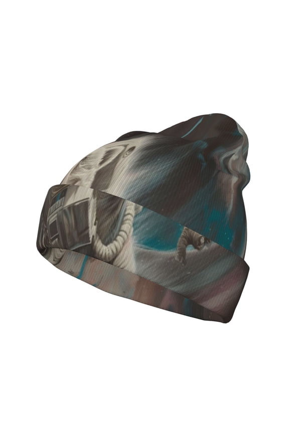 Astronaut Polar Bear Roar Winter Beanie for Men Women Beanie Knit Hat Cuffed Cap Beanie Knit Chunky Snow Cap