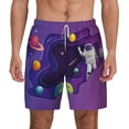 thumbnail image 1 of Kdxio Astronaut Print Men'S Swim Trunks With Compression Liner 7 Inch Inseam Quick Dry Swim Shorts, 1 of 7