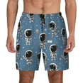 thumbnail image 1 of Kdxio Astronaut Print Men's Swim Trunks with Compression Liner 7 Inch Inseam Quick Dry Swim Shorts, 1 of 7