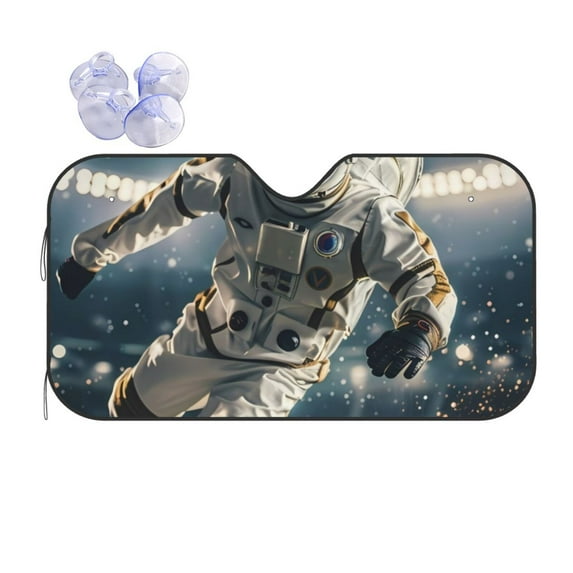 Kdxio Astronaut Soccer Field Print Front Windshield Sun Shade,Folding Auto Sunshade for Car Truck SUV-Medium