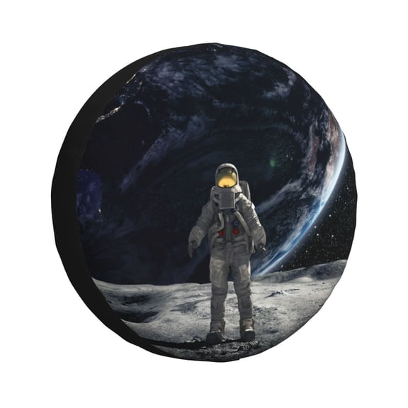 Kdxio Astronaut Standing In The Moon for Tire Cover Wheel Protectors Tyre Covers Weatherproof Wheel Covers Universal Fit for Trailer Rv SUV Truck Camper Travel Trailers
