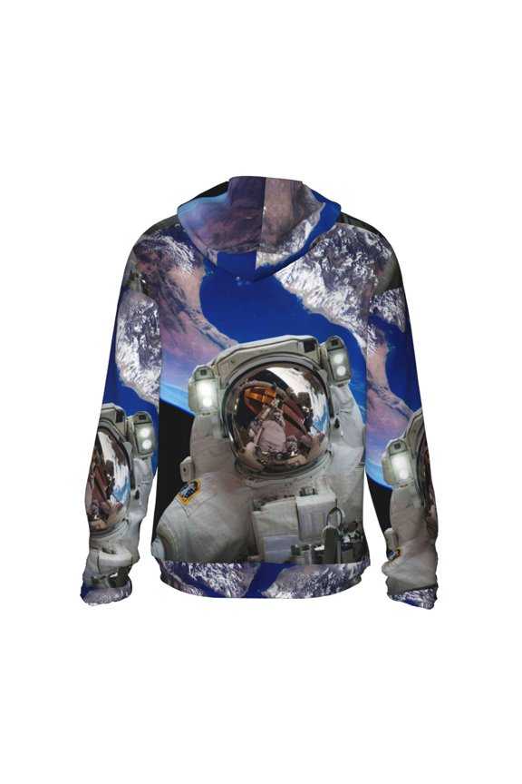 Astronaut in Outer Space Print Women Men Sun Protection UPF 50+ Jackets Zip Up Long Sleeve Hoodie Hiking Lightweight with Pockets
