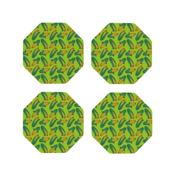 Kdxio Autumn Corn Funny Coasters,4 Pcs Leather Coasters,Housewarming Gifts,Protect Furniture from Water Marks Scratch and Damage