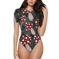 thumbnail image 1 of Kdxio Autumn Forest Mushrooms for Women's Short-Sleeved Onesie Stylish Round Neck Pajamas Bodysuit Jumpsuit Nightwear-XX-Large, 1 of 7