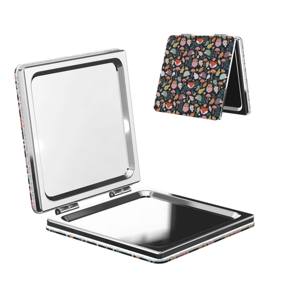 Kdxio Autumn Forest Pocket Mirror, 1X/2X Travel Makeup Mirror 2-Sided Folding Small Mirror Portable Double-Sided Magnifying Cosmetic Mirror for Gift-Square