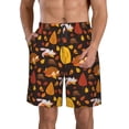 thumbnail image 1 of Kdxio Autumn Forest Small Animals Lazy Pattern Mens Casual Shorts - Drawstring Summer Beach Sports Shorts for Men, 1 of 5