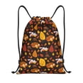 thumbnail image 1 of Kdxio Autumn Forest Small Animals Lazy Print Drawstring Backpack Bag,Waterproof Draw String Back Sack, Gym Drawstring Bags Swim Bag For Unisex, 1 of 5