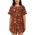 thumbnail image 1 of Kdxio Autumn Forest3 Print Pajamas Sets for Women Short-Sleeved Pjs with Lounge Shorts Two Piece Sleepwear S-4XL, 1 of 5