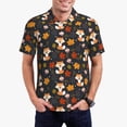 thumbnail image 1 of Kdxio Autumn Fox Print Men's Short Sleeve Polo Shirt,Midweight Men's Shirt-3X-Large, 1 of 5