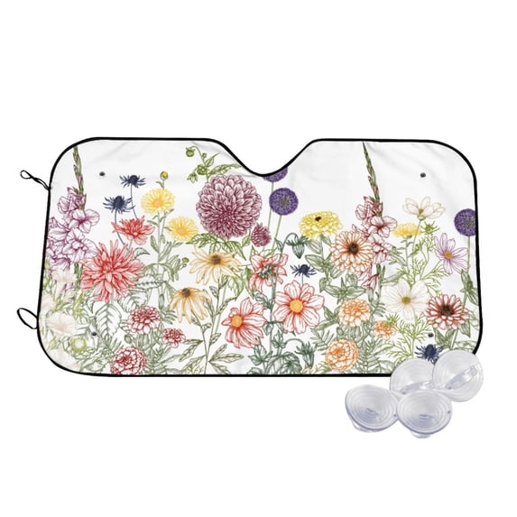 Kdxio Autumn Garden Print Windshield Sun Shade,UV Rays and Sun Heat Protection,Sunshade for Car Windshield,Car Shade Front Windshield -