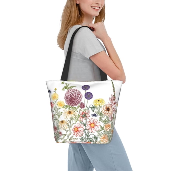 Kdxio Autumn Garden Women Reusable Grocery Bags Foldable Ripstop,Reusable Shopping Bags for Shopping,Gym,Gift