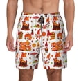 thumbnail image 1 of Kdxio Autumn Gnome Print Men's Swim Trunks with Compression Liner 7 Inch Inseam Quick Dry Swim Shorts, 1 of 5