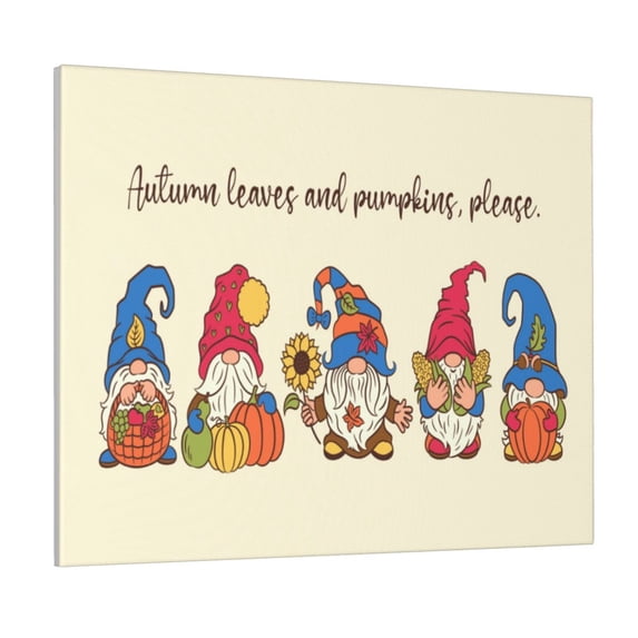 Kdxio Autumn Gnomes1 Pattern Canvas Wall Art for Living Room Wall Decor for Bedroom Bathroom Modern Framed Canvas Art Prints Ready to Hang,Horizontal